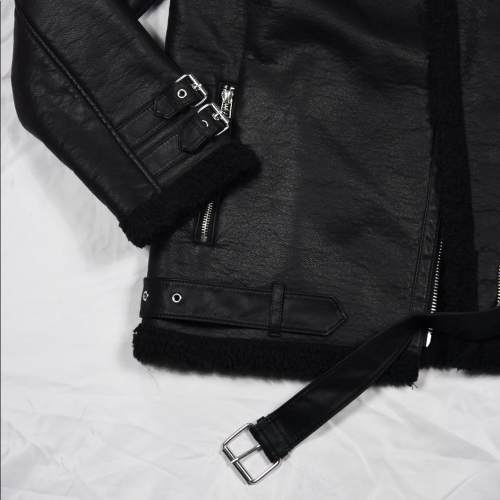 Leather aviator jacket